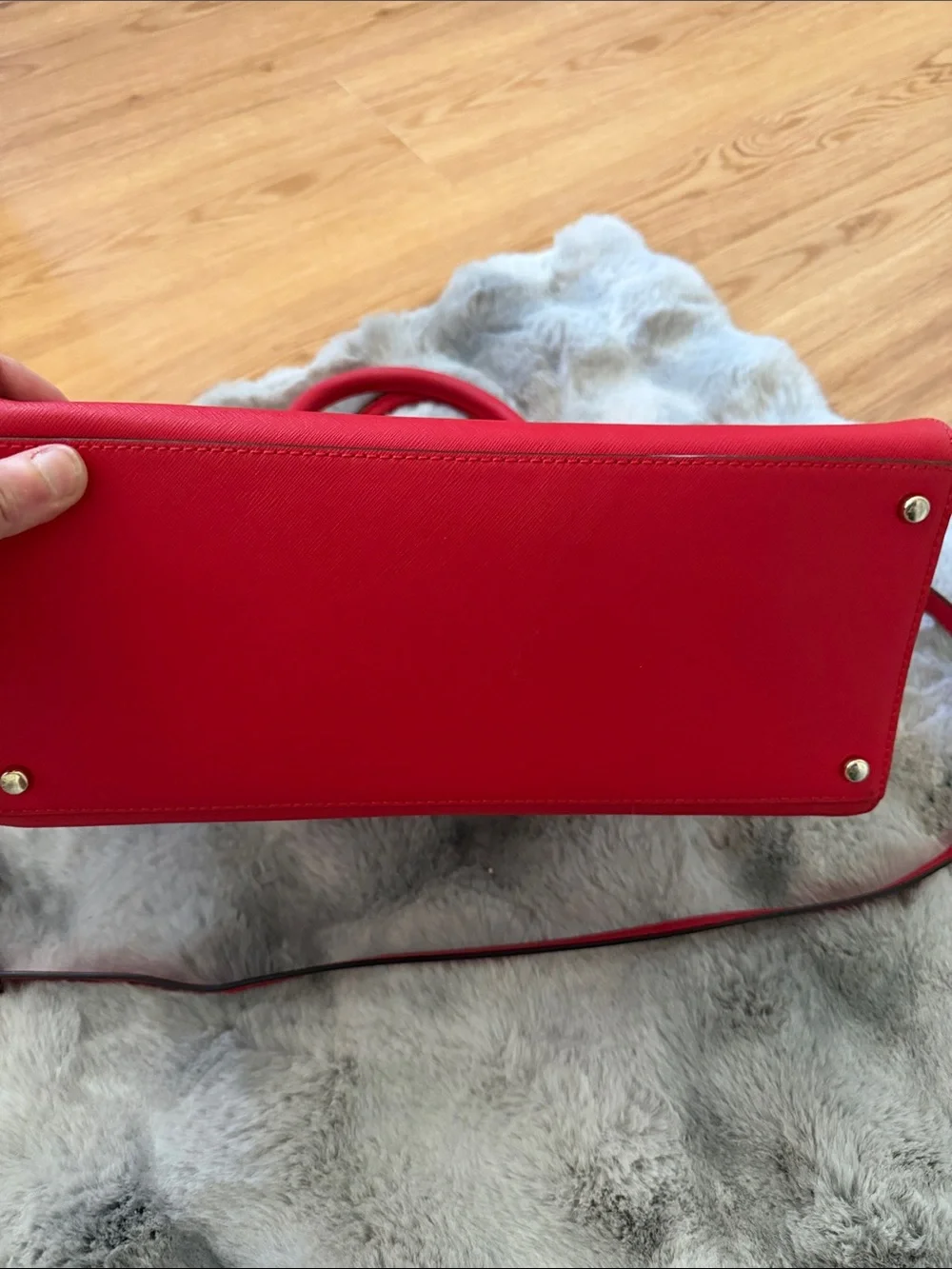 kate spade bright red saffiano leather satchel